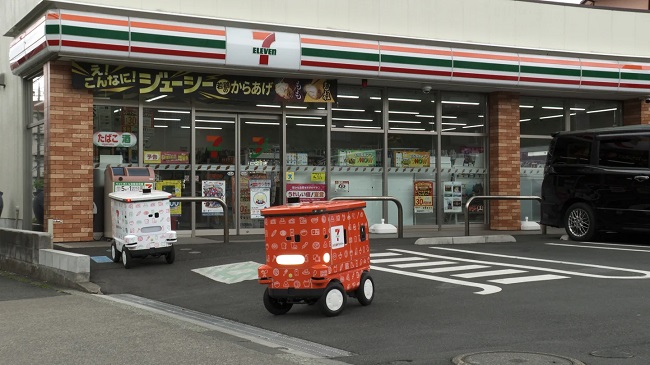 0519lomby1 セブンイレブンの商品を自動走行ロボットが配送する
