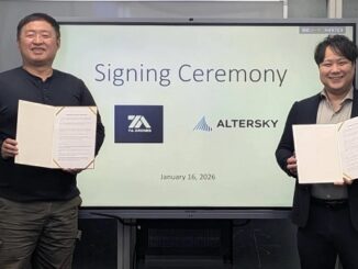 （左から）許新勝・7A Drones CEO、横越建城・AlterSky CSO