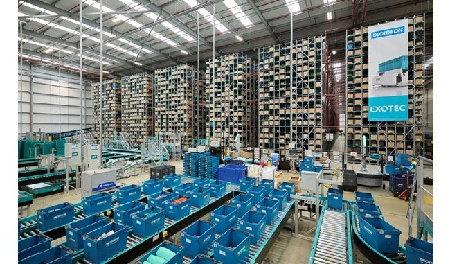 デカトロンが導入した仏エグゾテックの倉庫自動化プログラム「Skyfleet（スカイフリート）」