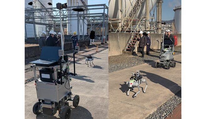 三菱ケミカル岡山事業所でのロボットを使った検証の様子