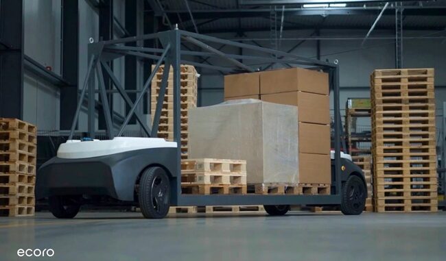 エコロの屋外環境での積み込み、搬送、荷下ろしを一体で自動化する物流システム