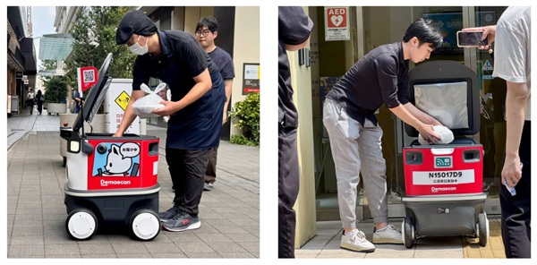 0824demaecan2 - 出前館、渋谷区笹塚で自律走行ロボット「Neubie」のフードデリバリーを実証